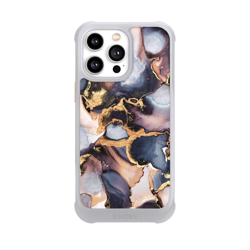 iPhone 14 Pro Max NIVOmax Verträumte Tinte Grau-Golddruck