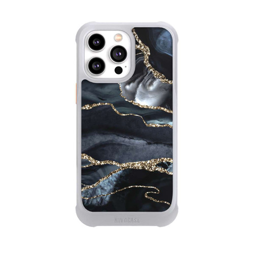 Apple iPhone 14 Pro Max NIVOmax Dunkler Marmor Gold Glitzerlook