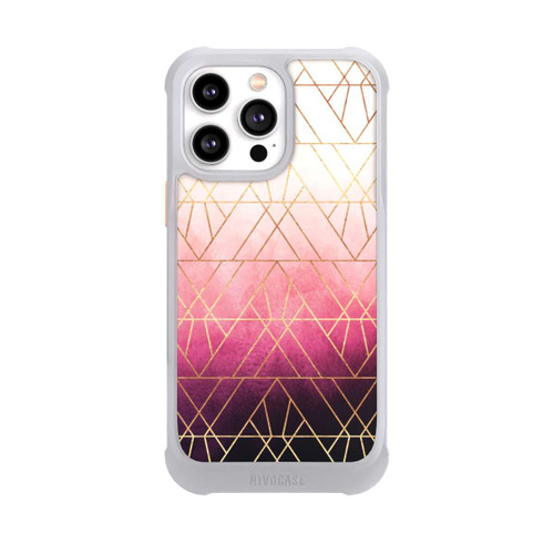 Apple iPhone 14 Pro Max NIVOmax Pink Ombre Dreiecke Golddruck