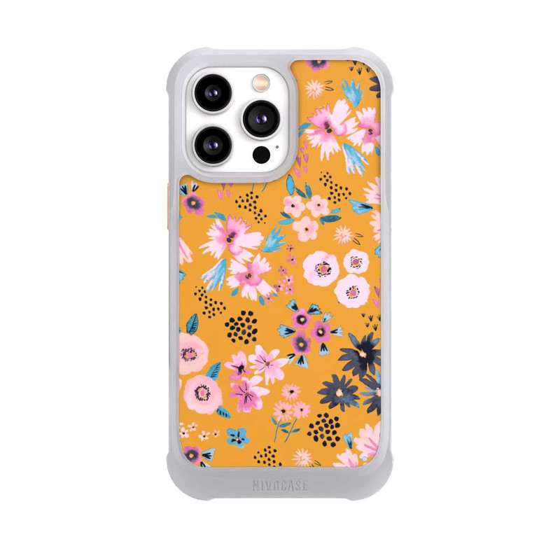 iPhone 14 Pro Max NIVOmax Petites Fleurs Jaune Moutarde