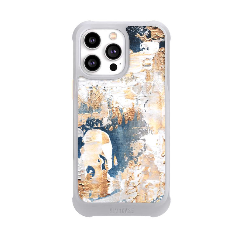 iPhone 14 Pro Max NIVOmax Abstraktion Blau und Gold