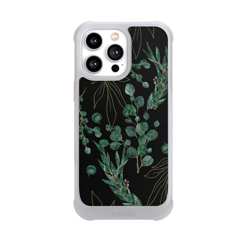 iPhone 14 Pro Max NIVOmax Feuilles d'Eucalyptus Fond Noir