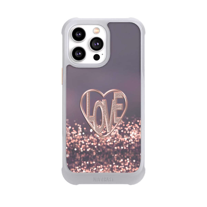 iPhone 14 Pro Max NIVOmax LOVE Glitzerrosa