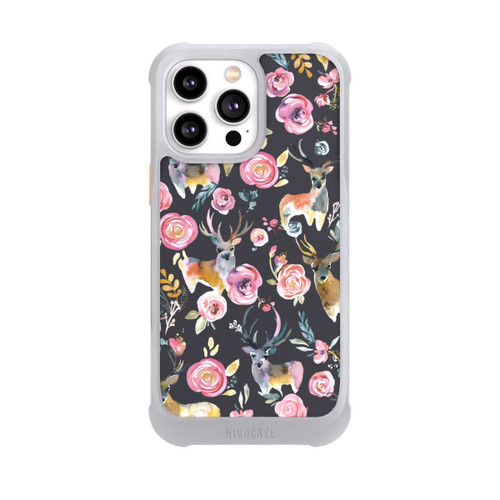 Apple iPhone 14 Pro Max NIVOmax Deers and flowers Anthracite