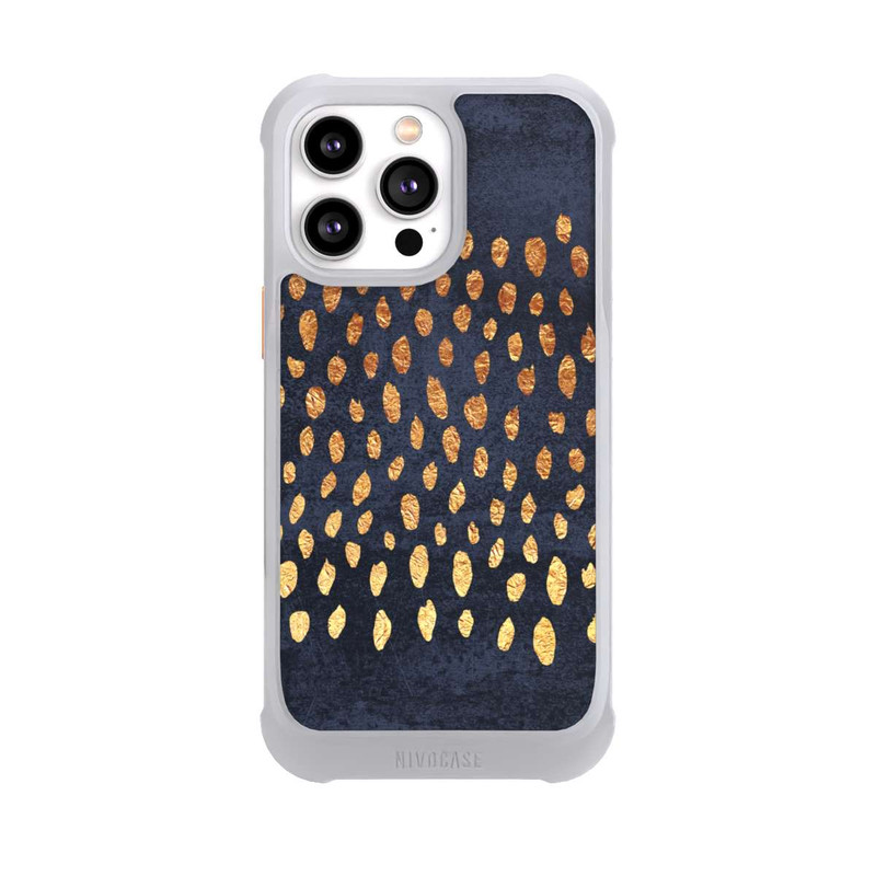 iPhone 14 Pro Max NIVOmax Muster Gold und Marine