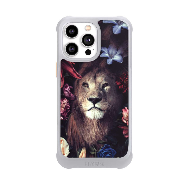 iPhone 14 Pro Max NIVOmax Löwe Blumenrahmen