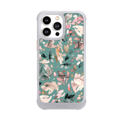 Apple iPhone 14 Pro Max NIVOmax Abstrakte Blumenblätter grün