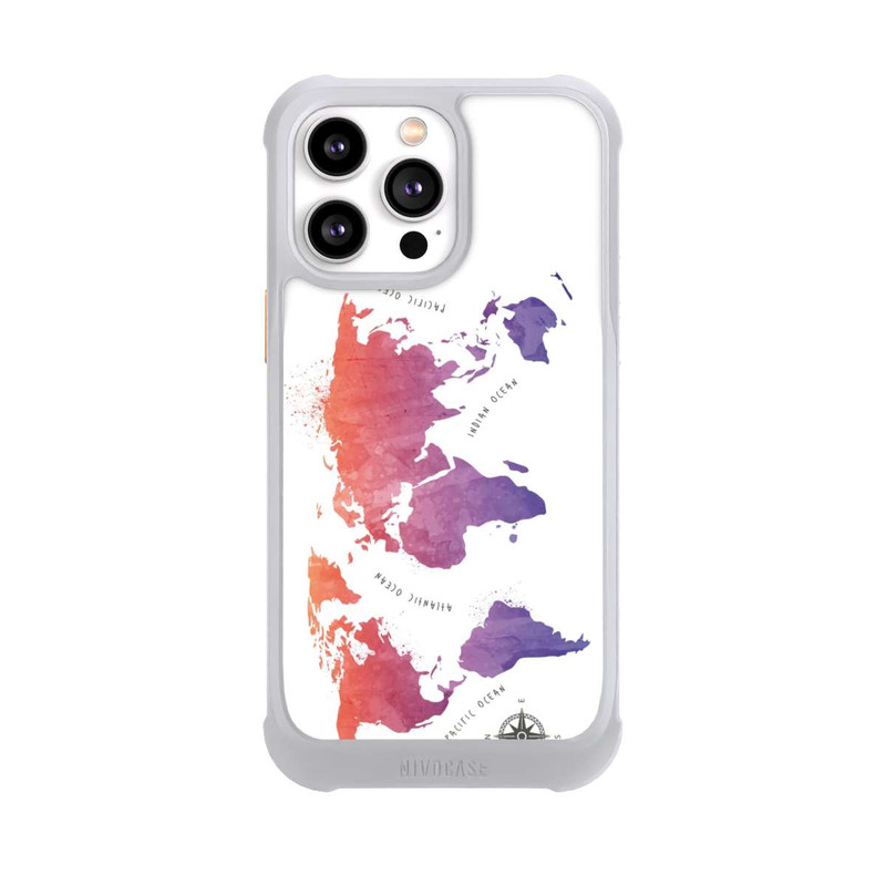 iPhone 14 Pro Max NIVOmax Worldmap (Watercolor) white
