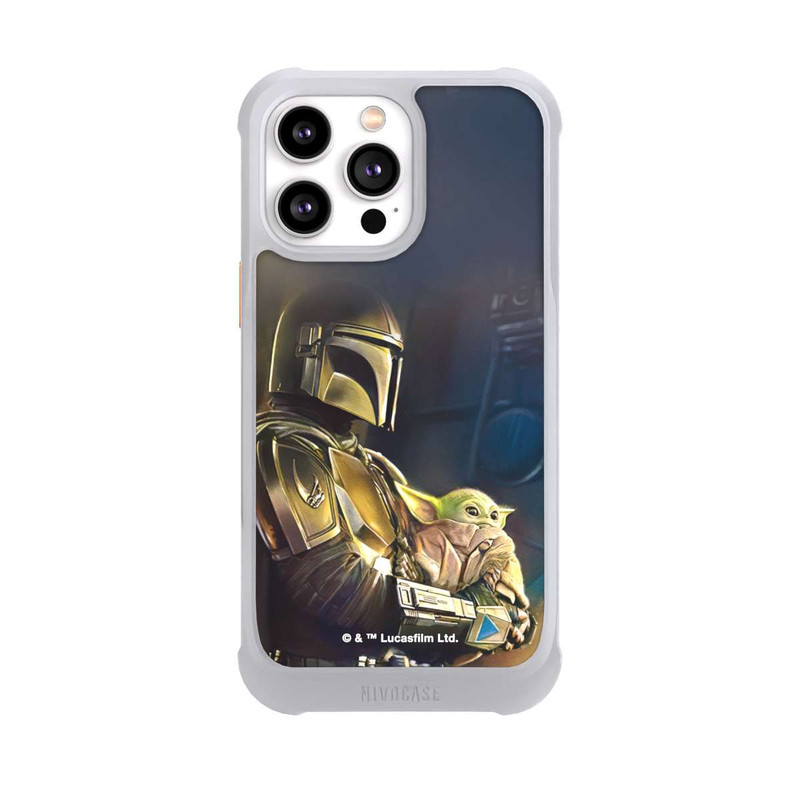 iPhone 14 Pro Max NIVOmax Mandaloriens et Grogu à l'intérieur du vaisseau
