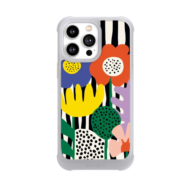 iPhone 14 Pro Max NIVOmax Flowers Striped Background