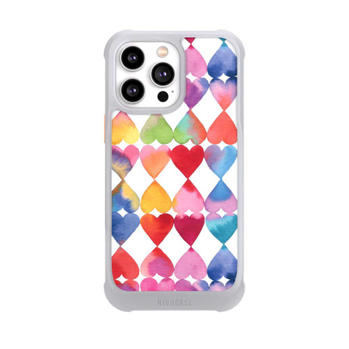 Apple iPhone 14 Pro Max NIVOmax Colorful Watercolor Hearts Pattern