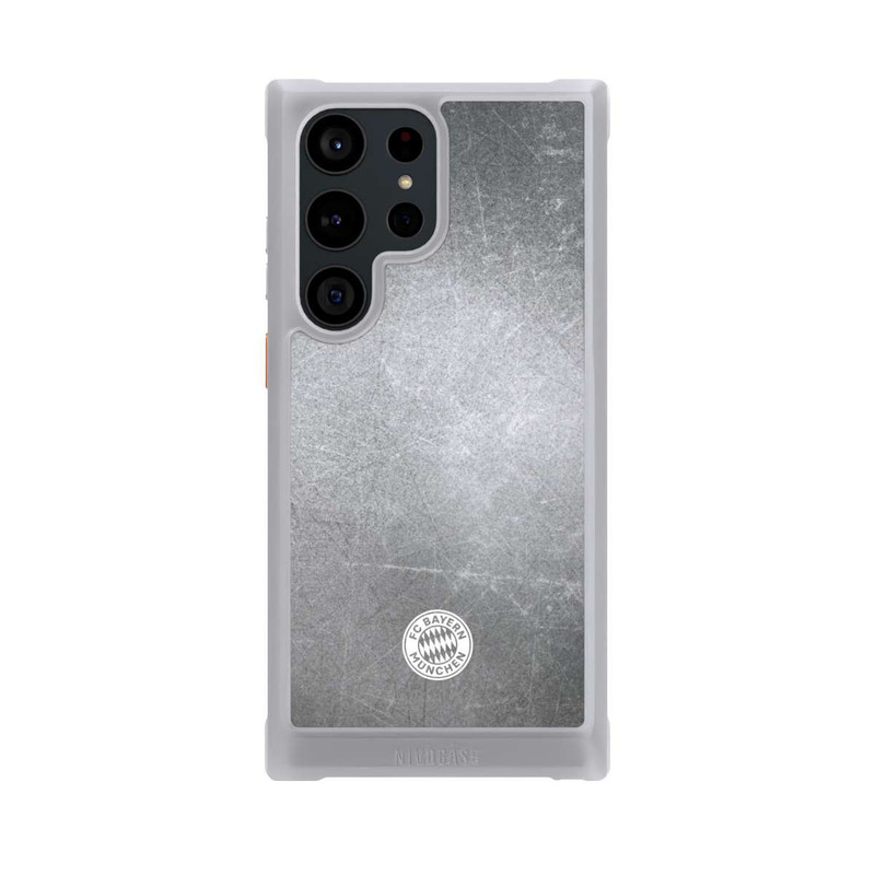 Galaxy S23 Ultra NIVOmax Classic FCB Logo Small - White on Metal Look