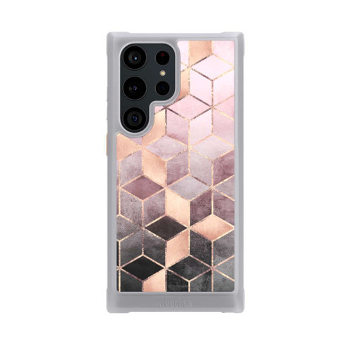 Samsung Galaxy S23 Ultra NIVOmax Imprimé Cubes Dégradés Gris Rose