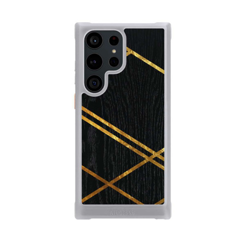 Samsung Galaxy S23 Ultra NIVOmax Black Geometric Pattern Golden Stripes