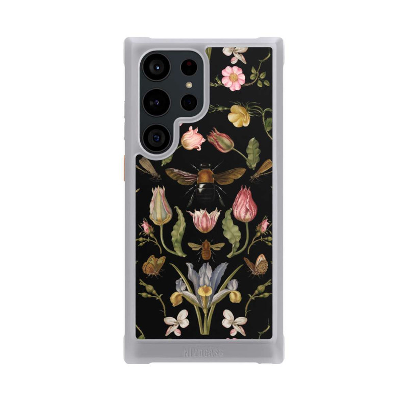 Galaxy S23 Ultra NIVOmax Fleurs Sauvages et Abeilles Fond Noir