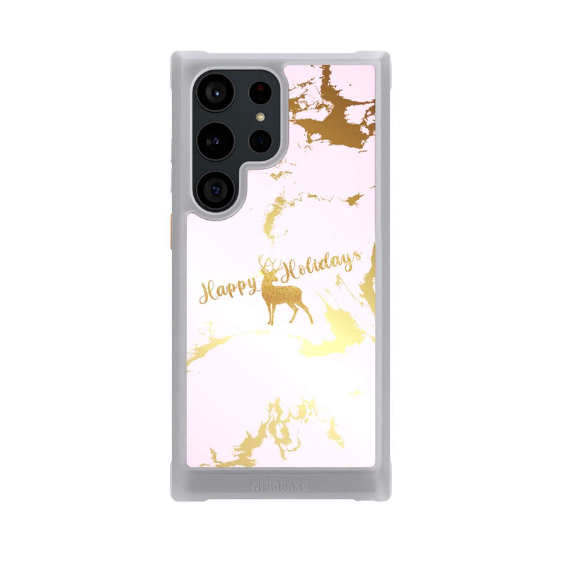 Galaxy S23 Ultra NIVOmax Happy Holidays Reindeer Gold