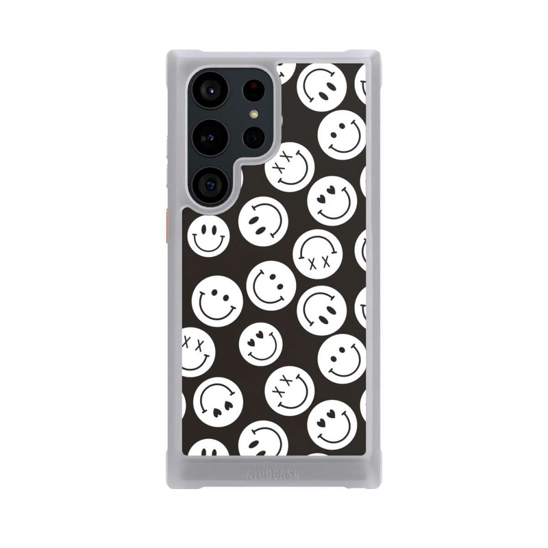 Galaxy S23 Ultra NIVOmax Smiles Emotes Pattern Black And White