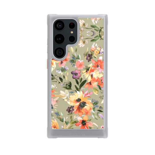 Samsung Galaxy S23 Ultra NIVOmax Malerische tropische Blumen Salbeigrün