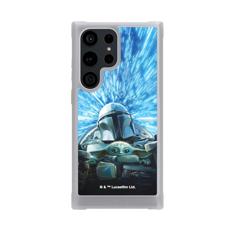 Galaxy S23 Ultra NIVOmax Grogu und Mando fliegen blau