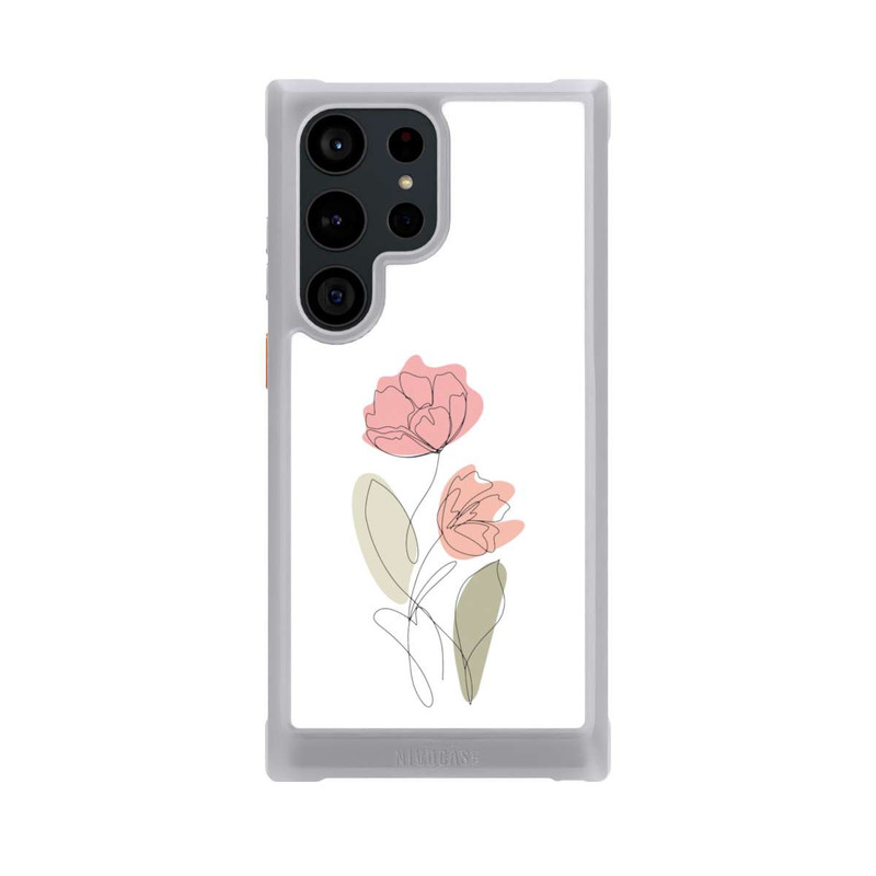 Galaxy S23 Ultra NIVOmax Flower Line Art Red