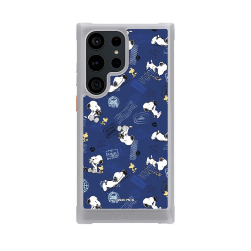 Samsung Galaxy S23 Ultra NIVOmax Peanuts Travel Stamps Pattern Blue