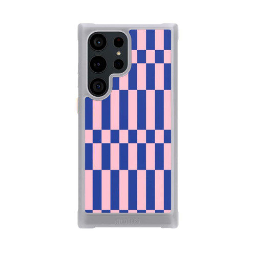 Samsung Galaxy S23 Ultra NIVOmax Checked Abstract Bold Electric Blue and Pink Color Block