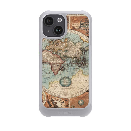 Apple iPhone 15 NIVOmax Vintage Weltkarte