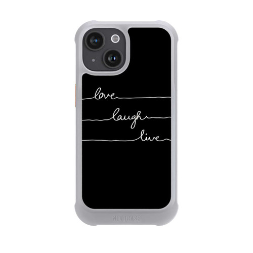Apple iPhone 15 NIVOmax Love Laugh Live weiß/schwarz