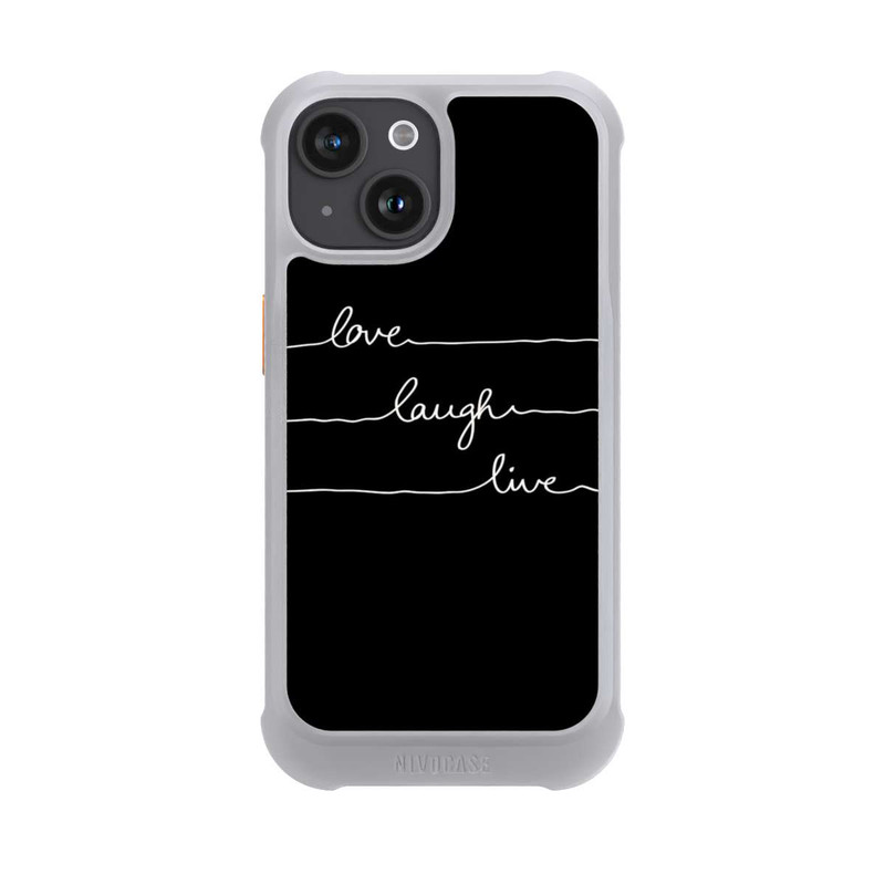 iPhone 15 NIVOmax Love Laugh Live weiß/schwarz