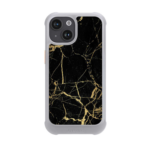 Apple iPhone 15 NIVOmax Schwarzgoldener Marmor-Look