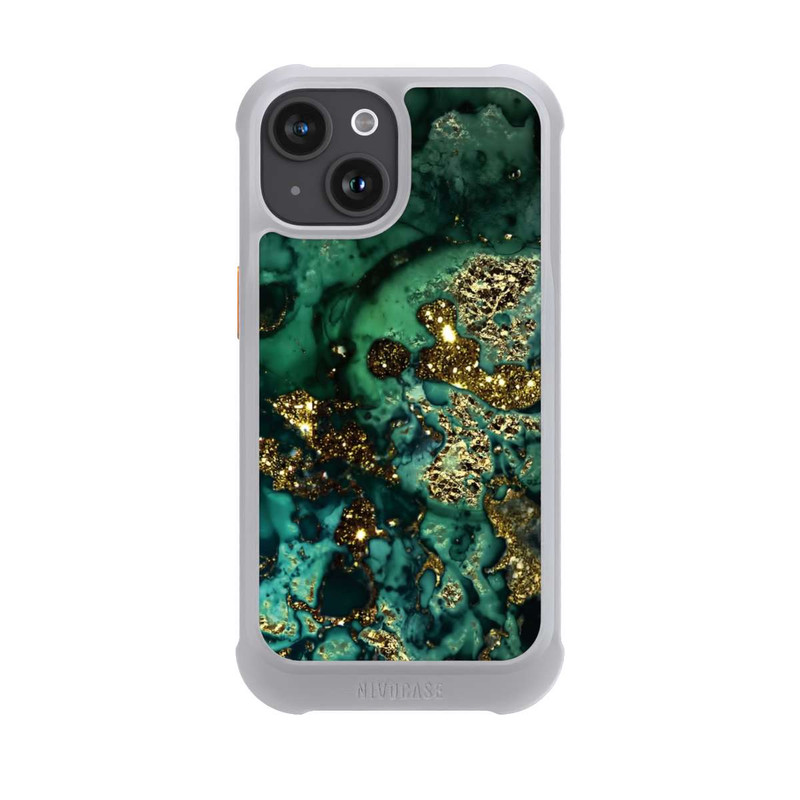 iPhone 15 NIVOmax Cyan Glitter Marble Look