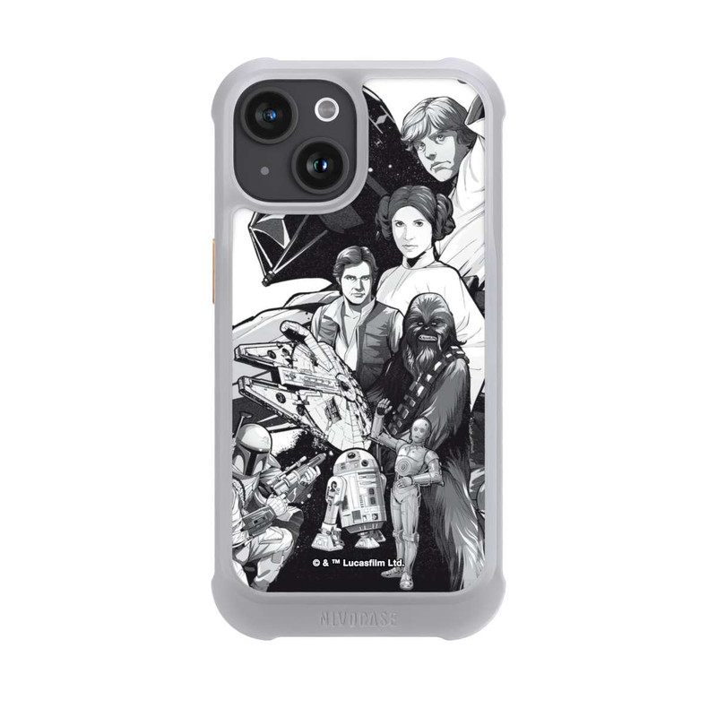 iPhone 15 NIVOmax StarWars Charaktere - Schwarz-Weiß
