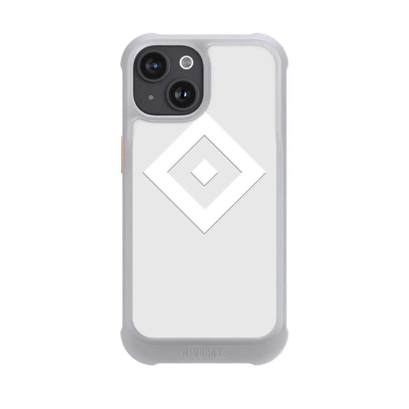 iPhone 15 NIVOmax Logo en forme de losange sur fond gris HSV