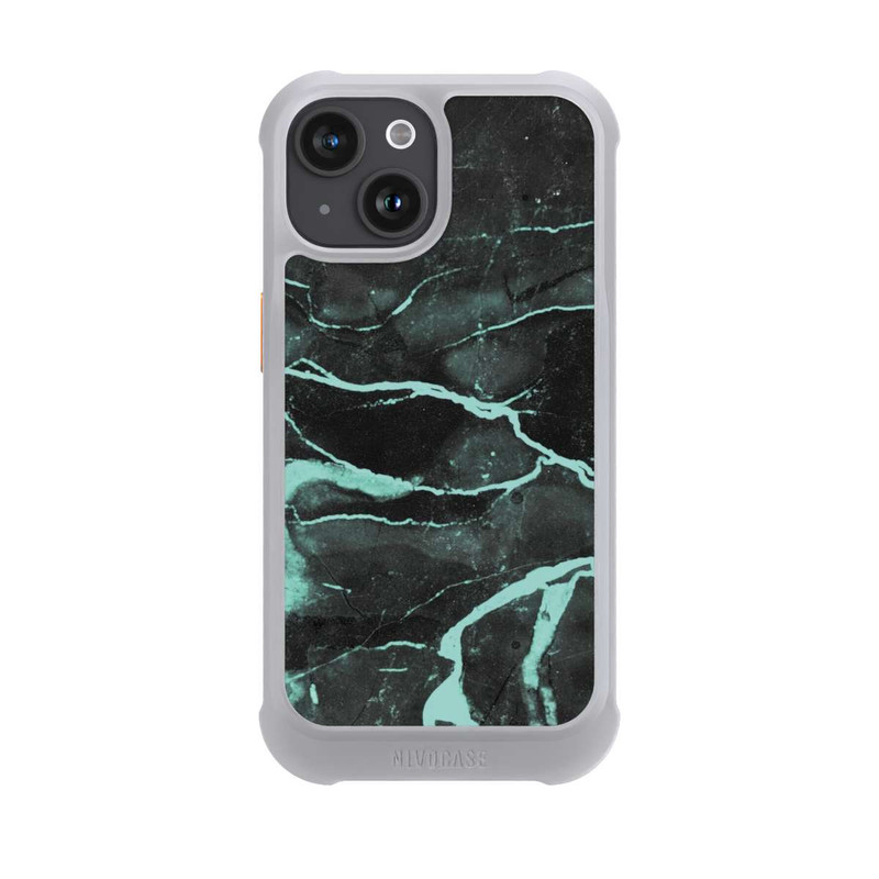 iPhone 15 NIVOmax Grauer und blauer Marmor