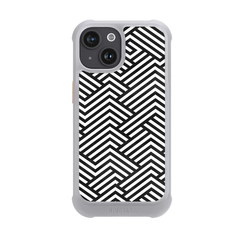 iPhone 15 NIVOmax Schwarz und Weiß ZigZag