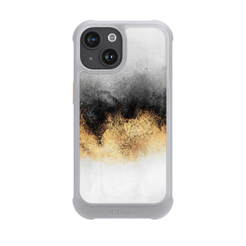 iPhone 15 NIVOmax Grauer Himmelstaub Golddruck