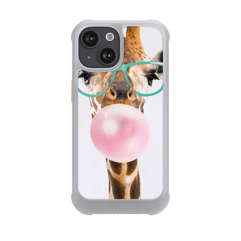 iPhone 15 NIVOmax Giraffe mit Kaugummi