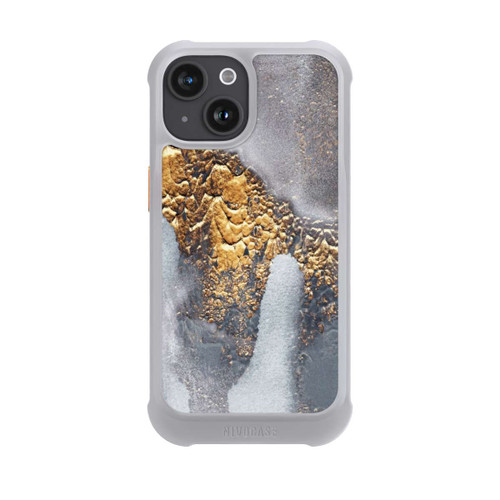 Apple iPhone 15 NIVOmax Beton-Gold-Glitzerlook