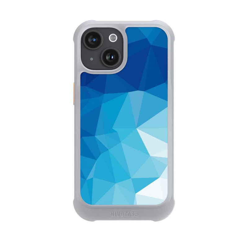 iPhone 15 NIVOmax Mosaïque Polygonale Bleue