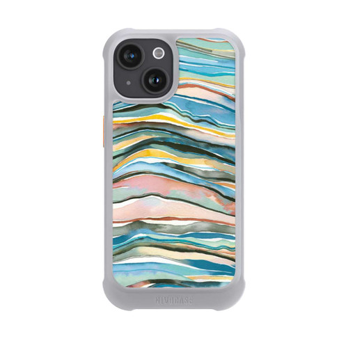 Apple iPhone 15 NIVOmax Couches d'agate aquarelle bleues