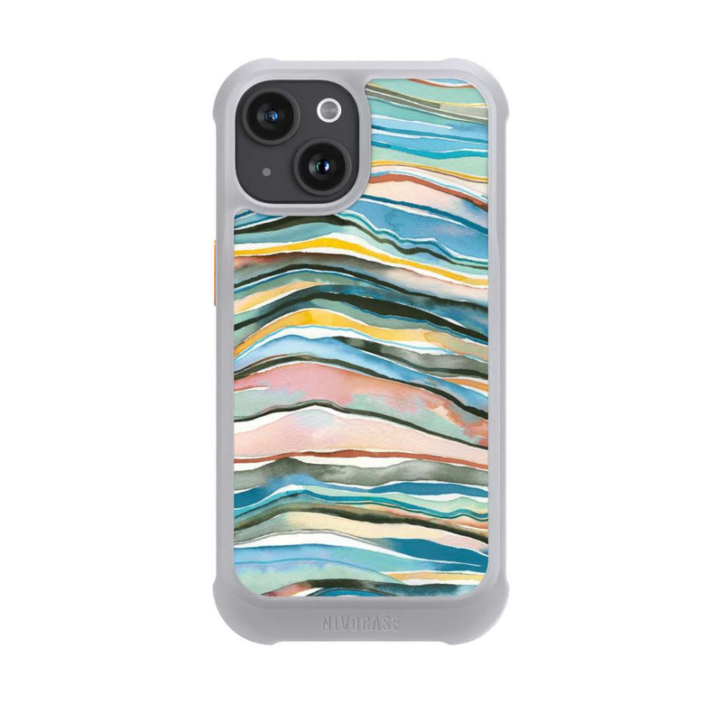 iPhone 15 NIVOmax Achatschichten Aquarellblau