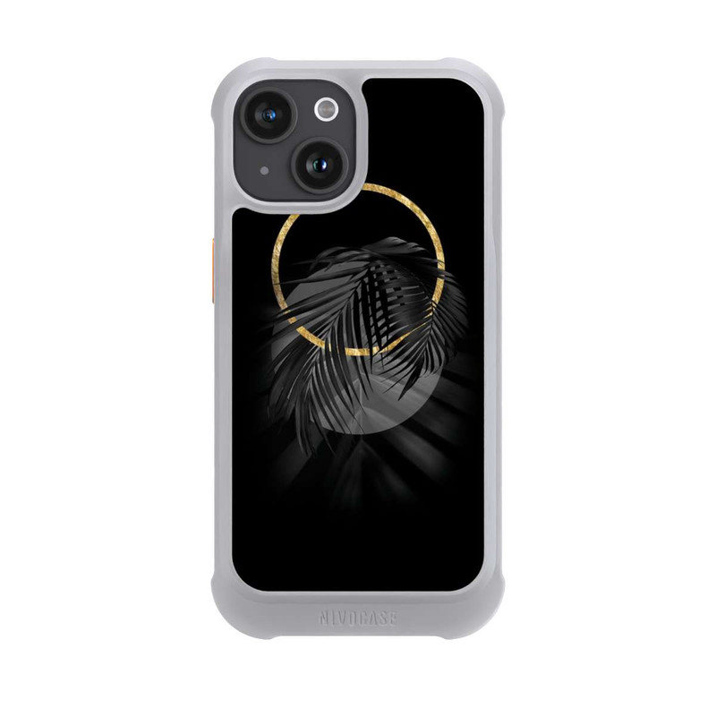 iPhone 15 NIVOmax tropische Blätter schwarz