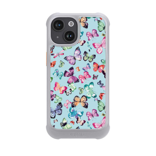 Apple iPhone 15 NIVOmax Papillons Rose Orange Bleu