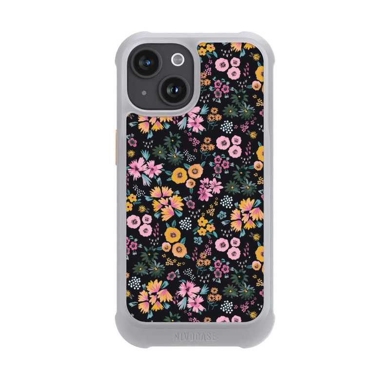 iPhone 15 NIVOmax Petites Fleurs colorées Noir 2
