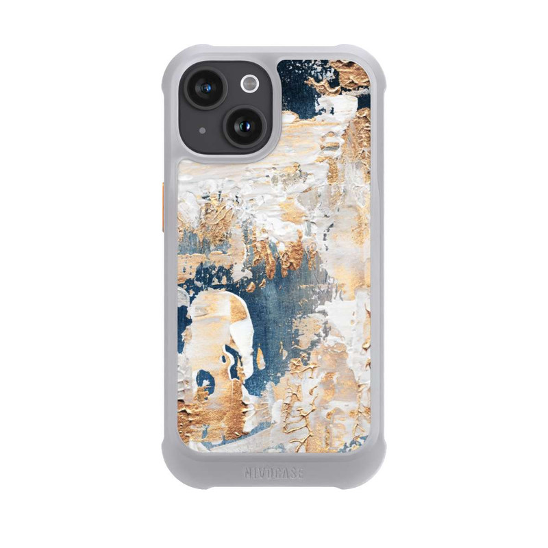 iPhone 15 NIVOmax Abstraktion Blau und Gold