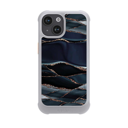Apple iPhone 15 NIVOmax Dunkelgraue Streifen goldener Look