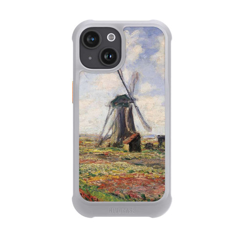 Apple iPhone 15 NIVOmax Tulpenfelder mit der Rijnsburger Windmühle von Claude Monet