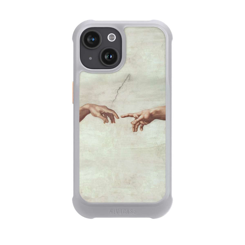 iPhone 15 NIVOmax Hands of God and Adam by Michelangelo Buonarroti