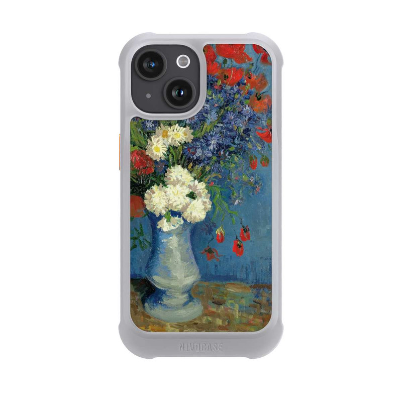 iPhone 15 NIVOmax Stillleben Vase mit Kornblumen und Mohnblumen von Vincent Van Gogh