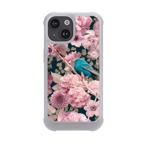 Apple iPhone 15 NIVOmax Spatzen im rosa Blumenmuster
